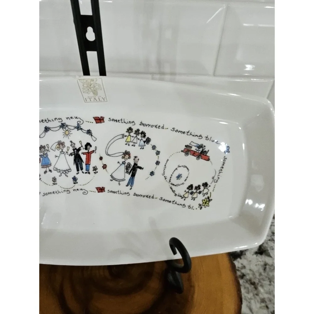 Opificio Etico‎ - SET OF 5- 1 Serving Platter 12.5 inc , 4 Plates 8.5 Inc